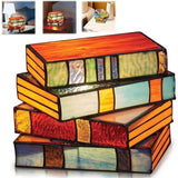 Stained Stacked Books Lamp, Colorful Stacked Book Lights, Novelty Desk Lamps, Night Book Light for Home and Office