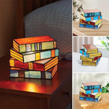 Stained Stacked Books Lamp, Colorful Stacked Book Lights, Novelty Desk Lamps, Night Book Light for Home and Office