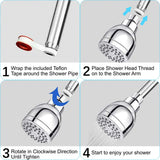 High Pressure Fixed Shower Head Rainfall Shower Head Leakproof Shower Heads With Angle-Adjustable Swivel Ball-Water Saving