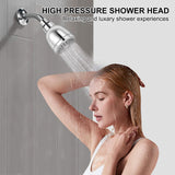 High Pressure Fixed Shower Head Rainfall Shower Head Leakproof Shower Heads With Angle-Adjustable Swivel Ball-Water Saving