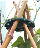 6 Pcs Bamboo Cane Holder Plastic Plant Cane Support Caps for Climbing Plants Sweet Peas Beans Green