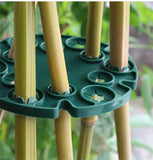 6 Pcs Bamboo Cane Holder Plastic Plant Cane Support Caps for Climbing Plants Sweet Peas Beans Green