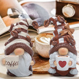 2PCS Coffee Gnomes Figurines - Swedish Elf Dwarf Decor for Bar, Home, Gifts  for holiday or birthday gifts