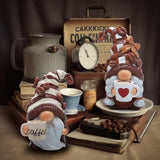 2PCS Coffee Gnomes Figurines - Swedish Elf Dwarf Decor for Bar, Home, Gifts  for holiday or birthday gifts