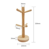 Wood Mug Tree Holder Coffee Mug Rack Tabletop Holder Wooden Stand Cup Rack Holder Teacup Tree Stand Kitchen Cup Tree Hooks