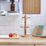 Wood Mug Tree Holder Coffee Mug Rack Tabletop Holder Wooden Stand Cup Rack Holder Teacup Tree Stand Kitchen Cup Tree Hooks