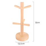 Wood Mug Tree Holder Coffee Mug Rack Tabletop Holder Wooden Stand Cup Rack Holder Teacup Tree Stand Kitchen Cup Tree Hooks