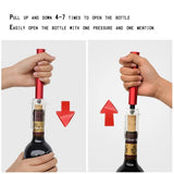 Wine Bottle Air Pump Wine Bottle Opener Safe Portable Stainless Steel Pin Jar Cork Remover Air Pressure Wine Corkscrew Bar