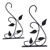Hanging Basket Hooks, 2pcs Hanging Basket Bracket Heavy Duty Rust Resistant Durable Iron Art Outdoor Planter Hanger Hooks (Black)