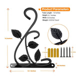 Hanging Basket Hooks, 2pcs Hanging Basket Bracket Heavy Duty Rust Resistant Durable Iron Art Outdoor Planter Hanger Hooks (Black)