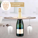 3 Pcs Wine Glass Holder Wood Wine Glass Drying Rack Freestanding Storage Stand Holds 1 Bottles and 2 Glasses for Bar Kitchen
