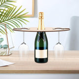3 Pcs Wine Glass Holder Wood Wine Glass Drying Rack Freestanding Storage Stand Holds 1 Bottles and 2 Glasses for Bar Kitchen