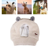 Quiet Ears for Dogs,Winter Pet Knitted Hat,Dog Ear Cover Dog Head Wrap Bunny Costume for Medium to Large Dogs Cats Pets(Beige)