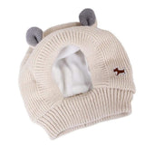 Quiet Ears for Dogs,Winter Pet Knitted Hat,Dog Ear Cover Dog Head Wrap Bunny Costume for Medium to Large Dogs Cats Pets(Beige)