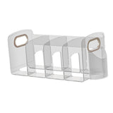 Book Organizer, Transparent Multi Compartments Desk Book Shelf Neat Arrangement Practical Acrylic (4 Compartment (14.2x5.5x5.9in))