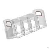 Book Organizer, Transparent Multi Compartments Desk Book Shelf Neat Arrangement Practical Acrylic (4 Compartment (14.2x5.5x5.9in))
