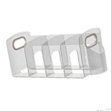 Book Organizer, Transparent Multi Compartments Desk Book Shelf Neat Arrangement Practical Acrylic (4 Compartment (14.2x5.5x5.9in))