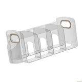 Book Organizer, Transparent Multi Compartments Desk Book Shelf Neat Arrangement Practical Acrylic (4 Compartment (14.2x5.5x5.9in))