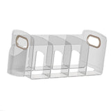 Book Organizer, Transparent Multi Compartments Desk Book Shelf Neat Arrangement Practical Acrylic (4 Compartment (14.2x5.5x5.9in))