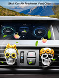 Giftable Daisy Flower Car Air Fresheners Vent Clips Diffusers with Fragrance Pads Funny Goth Skull Car Accessories Interior