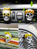 Giftable Daisy Flower Car Air Fresheners Vent Clips Diffusers with Fragrance Pads Funny Goth Skull Car Accessories Interior