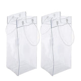 4 Pack Wine Ice Bag Beer Cooler Bag Portable Collapsible Clear PVC White Wine Chiller Ice Bag for Outdoor Party Cold