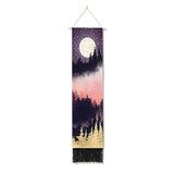 Tapestry Wall Hanging - 2PCS Forest Tree Sunset Starry Night Sky Nature Landscape Tapestries for Bedroom