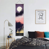Tapestry Wall Hanging - 2PCS Forest Tree Sunset Starry Night Sky Nature Landscape Tapestries for Bedroom