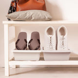 2pcs Storage Shoe Tray, Plastic Shoes Rack, Space-saving Shoe Organizer, No Assembly Required, Multifunctional