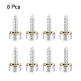 Mirror Screws Decorative Caps Cover Nails Polished Stainless Steel 10mm 8pcs Diameter Mirror Decorative Screws