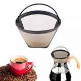 Gold Coffee filter - Permanent Reusable Cone Shape metal Coffee Filter Compatible with Coffee Accessories