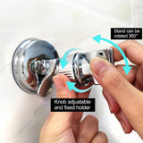 Adjustable Shower Head Removable Suction Cup Shower Head Bracket No Drill Shower Head Bracket with Chrome Polished for Bathroom