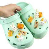 10 Pcs Cute 3D Animal Adorn,Rabbit,Basket,Radish Kit,Shoe Decoration for Shoes with Holes,Shoe Accessories for Boys and Girls