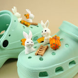 10 Pcs Cute 3D Animal Adorn,Rabbit,Basket,Radish Kit,Shoe Decoration for Shoes with Holes,Shoe Accessories for Boys and Girls