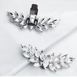 2 Pcs Rhinestone Metal Shoe Clips Detachable Ladies Shoe Embellishments Wings Shaped Shoe Buckle for High Heels Accessories Silver