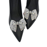2Pcs Women Sparkle Bow Detachable Shoe Clips Removable Shoe Buckles Decorative Shoes Accessories for Wedding party