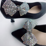 2Pcs Women Sparkle Bow Detachable Shoe Clips Removable Shoe Buckles Decorative Shoes Accessories for Wedding party