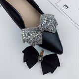 2Pcs Women Sparkle Bow Detachable Shoe Clips Removable Shoe Buckles Decorative Shoes Accessories for Wedding party