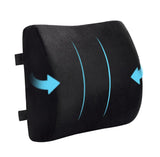 Comfortable Lumbar Support Pillow for Office Chair,Back Pain Relief Improve Posture, Double Adjustable Straps(Black)