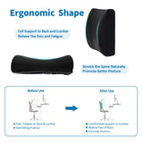 Comfortable Lumbar Support Pillow for Office Chair,Back Pain Relief Improve Posture, Double Adjustable Straps(Black)