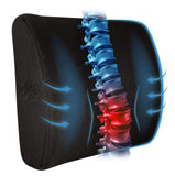 Comfortable Lumbar Support Pillow for Office Chair,Back Pain Relief Improve Posture, Double Adjustable Straps(Black)