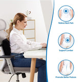 Comfortable Lumbar Support Pillow for Office Chair,Back Pain Relief Improve Posture, Double Adjustable Straps(Black)