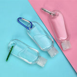 Color Random，4PCSEmpty Hand Sanitizer Travel Bottles with Keychain 2.03oz/60ml Portable Clear Leakproof Portable Refillable Plastic