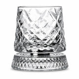 Spinning Whiskey Glasses, 360° Spinning Lead-Free Crystal Tumbler, Heavy Base Old Fashioned Glass for Bourbon, Scotch, Cocktails & Gifts for Men