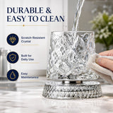 Spinning Whiskey Glasses, 360° Rotating Heavy Crystal Tumblers for Bourbon Scotch Rum Cocktail for Home Bar, Gifts for Men Dad Husband