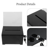Lockable Donation Box for Secure Money Collection, Cash Holder for Office, Workplace, Charity, Fundraising, and Event Use