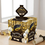 Graduation Money Gifts Pull Box for Cash, Black Golden Class of Graduation Money Holder for Grad Party