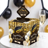 Graduation Money Gifts Pull Box for Cash, Black Golden Class of Graduation Money Holder for Grad Party
