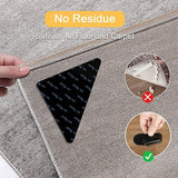 12 Pack Non Slip Rug Grippers 10.5x15cm 4.1x5.9in Double Sided Carpet Tape for Corners Floors Keep Rugs in Place Prevent Slipping Curling