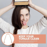 Metal Tongue Cleaner Scraper with Storage Box for Household Oral Cleaning